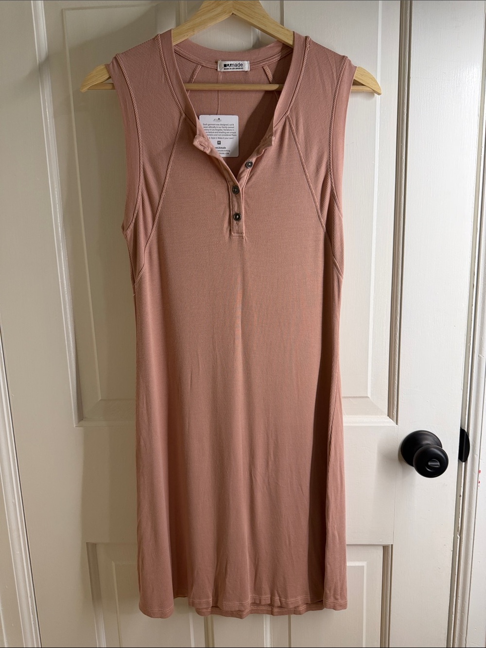 Aventura Dusty Rose Sleeveless Henley Dress
